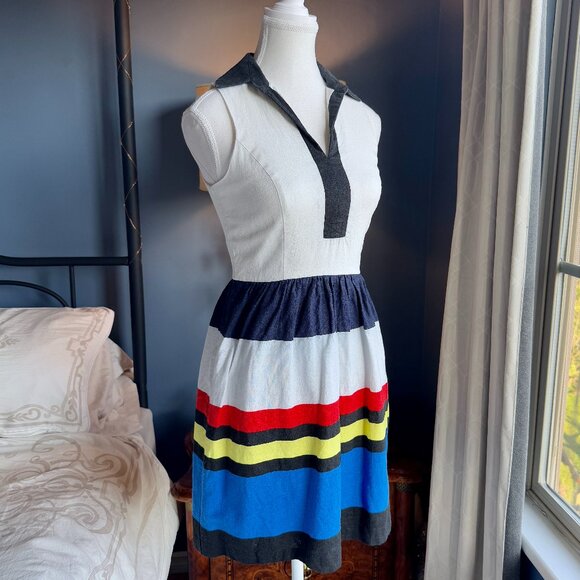 Kensie Linen Striped Dress - Picture 2 of 12